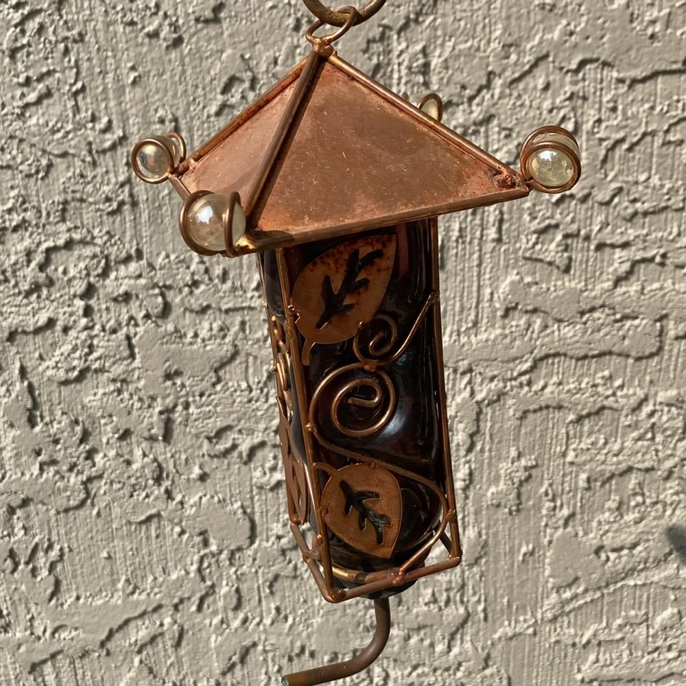 Copper Hummingbird Feeder